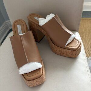 Stella McCartney Skyla Block Heel- in Vegan brown leather- Size 41, 11. New